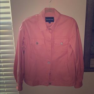 Who What Wear Coral Pink Denim Jacket